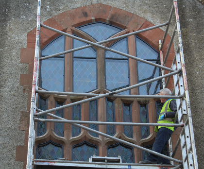 skilled stained glass Stained glass conservation remidial work and repair of existing windows heritage on stained glass church glass repair in uk belfast