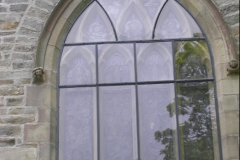 stained glass repair restore and protect with waterproof external glazing storm glazing by stained glass restoration specialists Derry City Art glass ireland